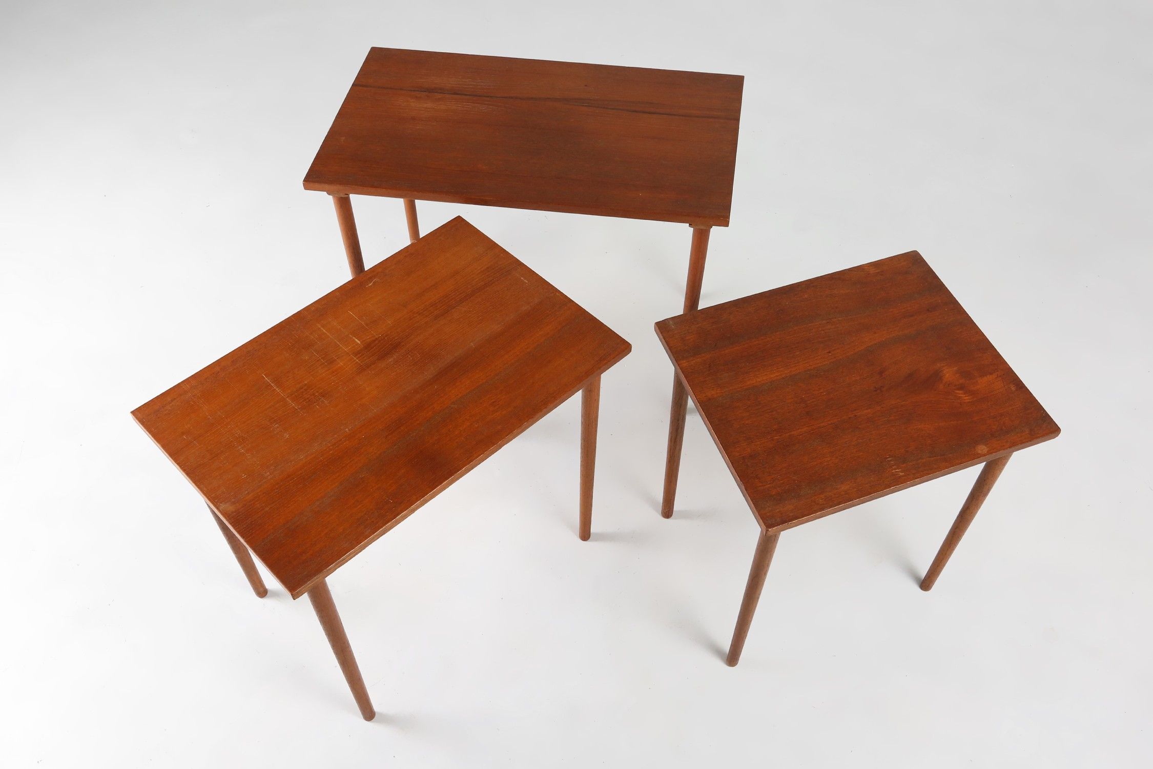Set of 3 Scandinavian Teak Nesting Tables, Denmark 1960sthumbnail